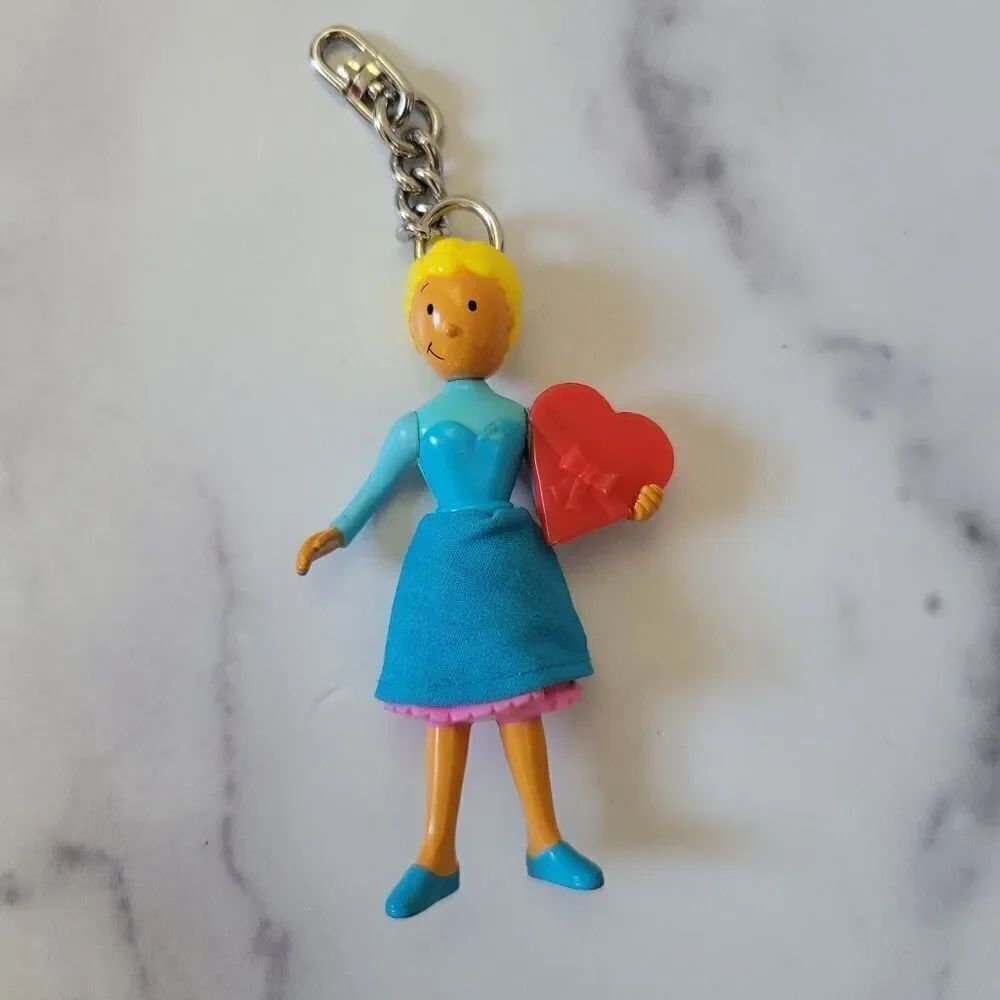 Nickelodeon Patty Mayonnaise vintage retro 90s keychain holding heart plastic bl